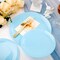 60PCS Baby Shower Blue Disposable Plastic Plates - 10.25” and 7.5” (Solid Blue)